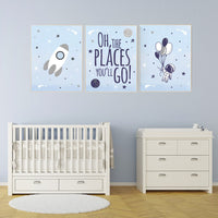 Nursery decor boy space,space nursery wall art, boys room decor space, planets nursery print, astronaut nursery, space poster for kids