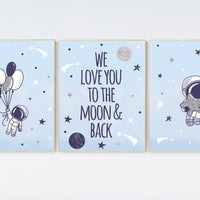 Nursery decor boy space, Boys room decor space, planets nursery print, we love you to the moon and back, space poster, space nursery art