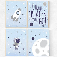 Space nursery wall art, nursery decor boy, Nursery wall art space, oh the places you'll go, space poster, astronaut print kids, space theme