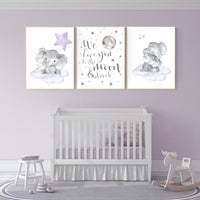 Nursery decor girl purple, we love you to the moon and back, purple nursery, lilac nursery, Nursery decor girl lavender and gray, cloud star