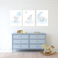 Sheep nursery decor, Nursery decor boy, nursery decor lambs, nursery wall art sheep, moon and cloud wall art nursery, boy nursery decor