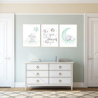 Mint nursery decor, nursery decor lambs, Sheep nursery decor, nursery wall art sheep, gender neutral nursery, cloud and star, mint green