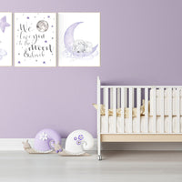 Nursery decor girl purple, nursery decor girl, nursery decor lambs, Sheep nursery decor, nursery wall art sheep, lavender and gray, lilac