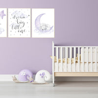 Nursery decor girl purple, nursery decor girl, nursery decor lambs, Sheep nursery decor, nursery wall art sheep, lavender and gray, lilac