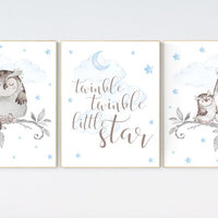Nursery decor boy owls, owl nursery, nursery wall art boy, owl print nursery, owl print baby, baby nursery decor, baby room decor boy