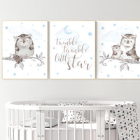 Nursery decor boy owls, owl nursery, nursery wall art boy, owl print nursery, owl print baby, baby nursery decor, baby room decor boy