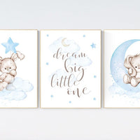 Nursery decor boy, nursery decor bunny, dream big little one, rabbit nursery decor, Bunny print, boy nursery wall art, bunny print nursery