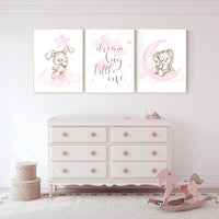 Nursery decor girl bunny, bunny print set, dream big little one, rabbit nursery, girl nursery, nursery wall art bunny, Bunny print nursery
