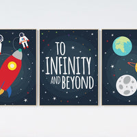 Space nursery decor, baby boy nursery, to infinity and back, outer space nursery, space print, Space themed nursery, nursery prints, boy