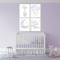 Nursery decor girl purple, elephant nursery, nursery decor girl lavender and gray, lilac nursery, twinkle twinkle little star purple nursery