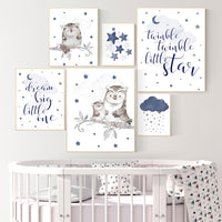Owl Nursery Decor, owl print nursery, navy nursery, Baby boy room, nursery wall art owl, Owl wall art print, Owl nursery poster, Owl Art