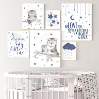 Navy nursery, Owl Nursery Decor, owl print nursery, Baby boy room, nursery wall art owl, Owl wall art print, Owl nursery poster, Owl Art