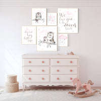 Owl Nursery Decor girl, owl print nursery, Baby girl room, nursery wall art owl, Owl wall art print, Owl nursery poster, Owl Art Print