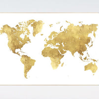 World map print nursery, gold map, baby girl, travel theme nursery wall art, nursery print, gold nursery art, travel theme nursery baby room