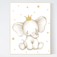 elephant nursery wall art, gold nursery decor, girls room decor, gold print for nursery, gold nursery, elephant family, elephant wall art