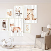 Nursery decor woodland, nursery decor boy mountains adventure, nursery wall art woodland animal, nursery decor neutral, gender neutral