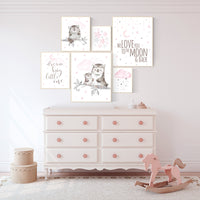 Owl Nursery Decor girl, owl print nursery, Baby girl room, nursery wall art owl, Owl wall art print, Owl nursery poster, Owl Art Print