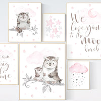 Owl Nursery Decor girl, owl print nursery, Baby girl room, nursery wall art owl, Owl wall art print, Owl nursery poster, Owl Art Print