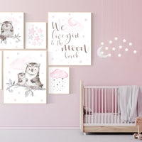 Owl Nursery Decor girl, owl print nursery, Baby girl room, nursery wall art owl, Owl wall art print, Owl nursery poster, Owl Art Print