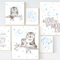 Owl Nursery Decor, owl print nursery, Baby boy room, nursery wall art owl, Owl wall art print, Owl nursery poster, Owl Art Print