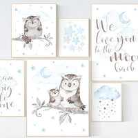 Owl Nursery Decor, owl print nursery, Baby boy room, nursery wall art owl, Owl wall art print, Owl nursery poster, Owl Art Print