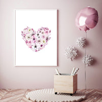 Nursery decor girl flower, nursery wall art girl pink, pink nursery, heart nursery, nursery decor girl boho, nursery decor girl floral