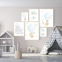Nursery decor boy airplane, nursery decor boy hot air balloon, travel, you are our greatest adventure, nursery wall art animals, boy nursery