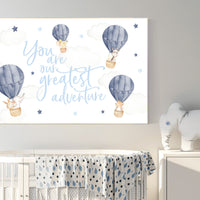 Hot air balloon nursery, Nursery decor navy blue, you are our greatest adventure, nursery decor boy, animal nursery, woodland animals