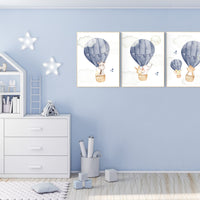 Nursery decor boy travel, Hot air balloon nursery, Nursery decor boy, navy blue, travel theme, elephant, bear, giraffe, bunny, animals