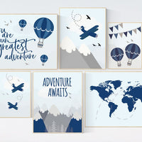 Adventure nursery decor, nursery decor boy adventure, nursery decor boy plane, world map nursery, adventure awaits, travel theme nursery
