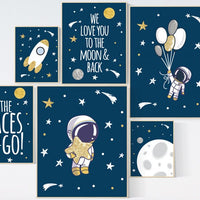 Nursery decor boy space, space poster for kids, space nursery wall art, boys room decor space, planets nursery print, astronaut nursery