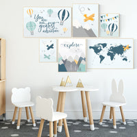 Nursery decor boy travel, hot air balloon, airplane, you are our greatest adventure nursery, nursery wall art mountain, adventure nursery