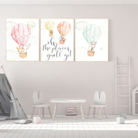 Nursery decor animals, hot air balloon, elephant giraffe, bear, gender neutral, nursery decor twins, animal nursery, neutral, unisex