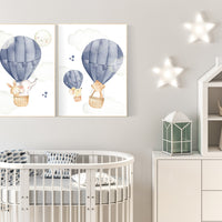 Hot air balloon nursery, nursery decor animals, nursery decor boy theme, elephant, baby bear, safari animals, adventure nursery, elegant
