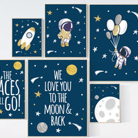 Nursery decor boy space, space poster for kids, space nursery wall art, boys room decor space, planets nursery print, astronaut nursery