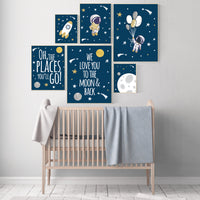 Nursery decor boy space, space poster for kids, space nursery wall art, boys room decor space, planets nursery print, astronaut nursery