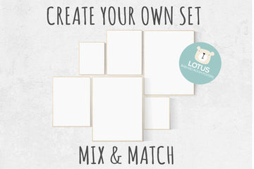 Create your own set, Mix and match! Custom nursery decor, Custom nursery art, set of 6 prints, nursery decor girl, nursery decor boy, large