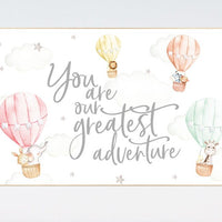 Animal nursery, Gender neutral, you are our greatest adventure, Hot air balloon nursery, safari animals, twin nursery, unisex, travel theme