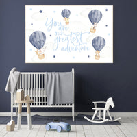 Hot air balloon nursery, Nursery decor navy blue, you are our greatest adventure, nursery decor boy, animal nursery, woodland animals