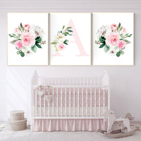 Nursery decor girl pink, nursery decor flower, nursery decor girl floral, flower nursery, girl nursery wall art, pink nursery, boho nursery