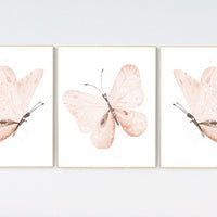 Nursery decor girl butterfly, peach nursery, Butterfly Nursery Art, Girl Nursery Art, Butterflies Nursery Decor for Baby Girl, Butterfly art