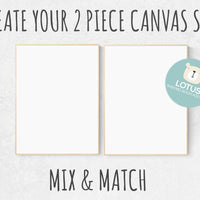 Choose Any 2 prints, Mix and match! Create your canvas set, Custom nursery decor, canvas nursery prints, set of 2 canvas prints, canvas