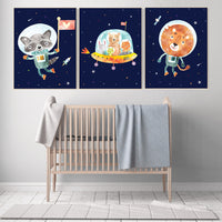 Nursery decor boy space, nursery decor astronaut, Space nursery wall art, Space themed nursery, outer space, navy, nursery decor animals