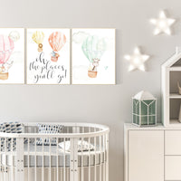 Nursery decor safari animals, hot air balloon, elephant and giraffe, gender neutral, nursery decor twins, animal nursery, neutral, unisex