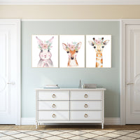 Woodland Nursery, Woodland animals, Girl Nursery Decor, Woodland Nursery Decor, Woodland Nursery Girl, Baby Girl Nursery Prints, Blush pink
