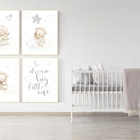 Sheep nursery decor, Gray nursery, grey nursery, nursery prints lambs, nursery wall art sheep, gender neutral nursery, twins, baby room art