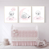 Nursery decor lamb, Sheep nursery decor, Nursery decor girl, nursery wall art sheep, moon and cloud wall art nursery, girl nursery decor
