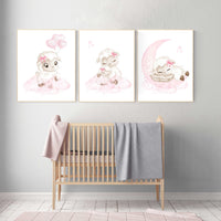 Nursery decor lamb, nursery wall art girl, Sheep nursery decor, sheep nursery art set, nursery decor girl farm, lamb nursery art, pink grey