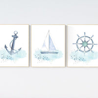 Nursery decor boy under the water, nursery decor boy nautical, sea theme nursery decor, nautical wall decor nursery set, boys room wall art