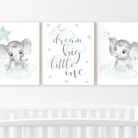 Elephant themed nursery, nursery pictures, baby room pictures, gender neutral, nursery decor neutral, mint green nursery, baby room ideas